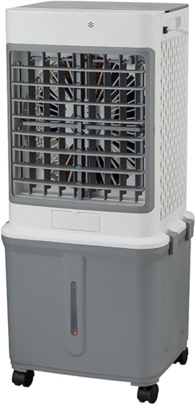 Climatiseur portable, Swamp Cooler Grand Espace Oscillation 120° Refroidisseur évaporatif Ventilateur Portable, Blanc/Gris