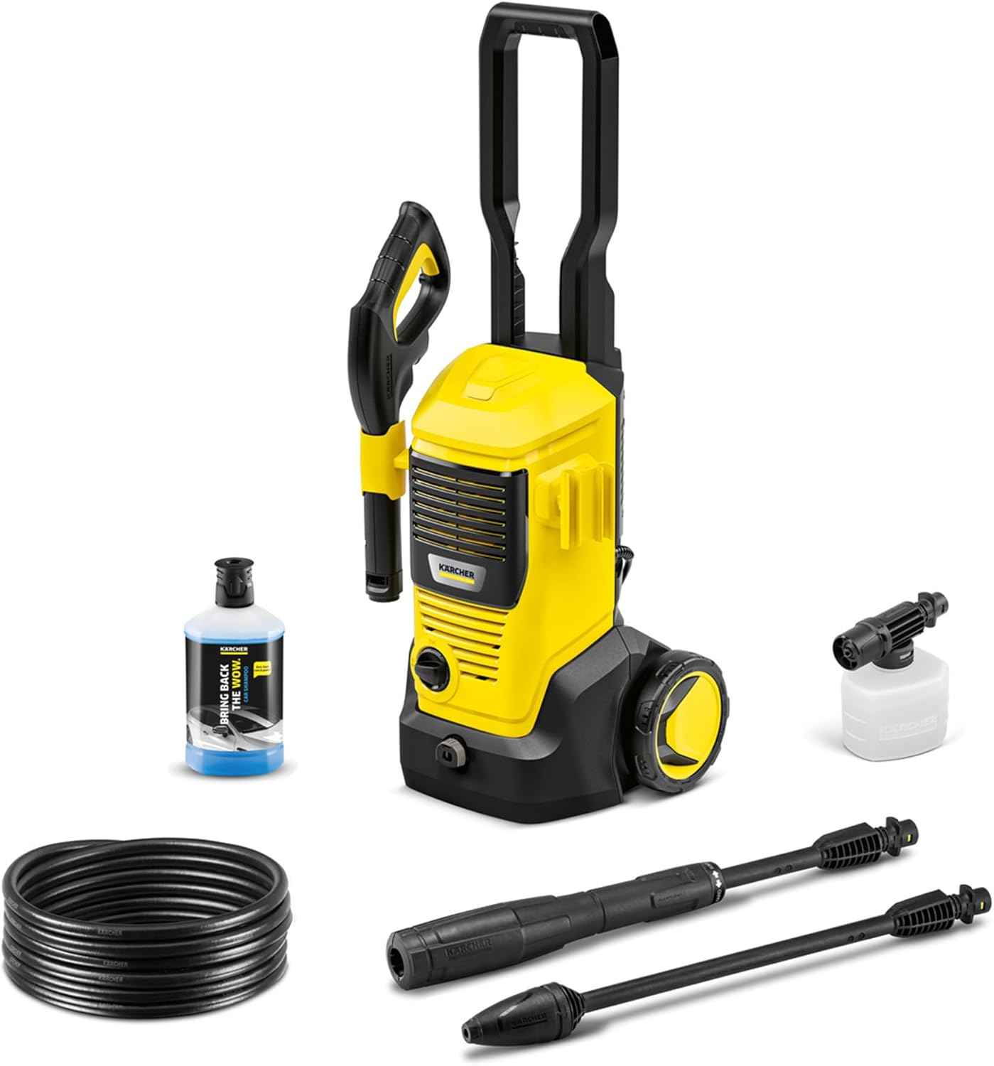 Nettoyeur Haute Pression K 5 FJ, Débit 500 l/h – KÄRCHER, Jaune/Noir, Pression max 145 bar, Surface 40 m2/h, Poids 6.3kg, Filtre à Eau, Rotabuse
