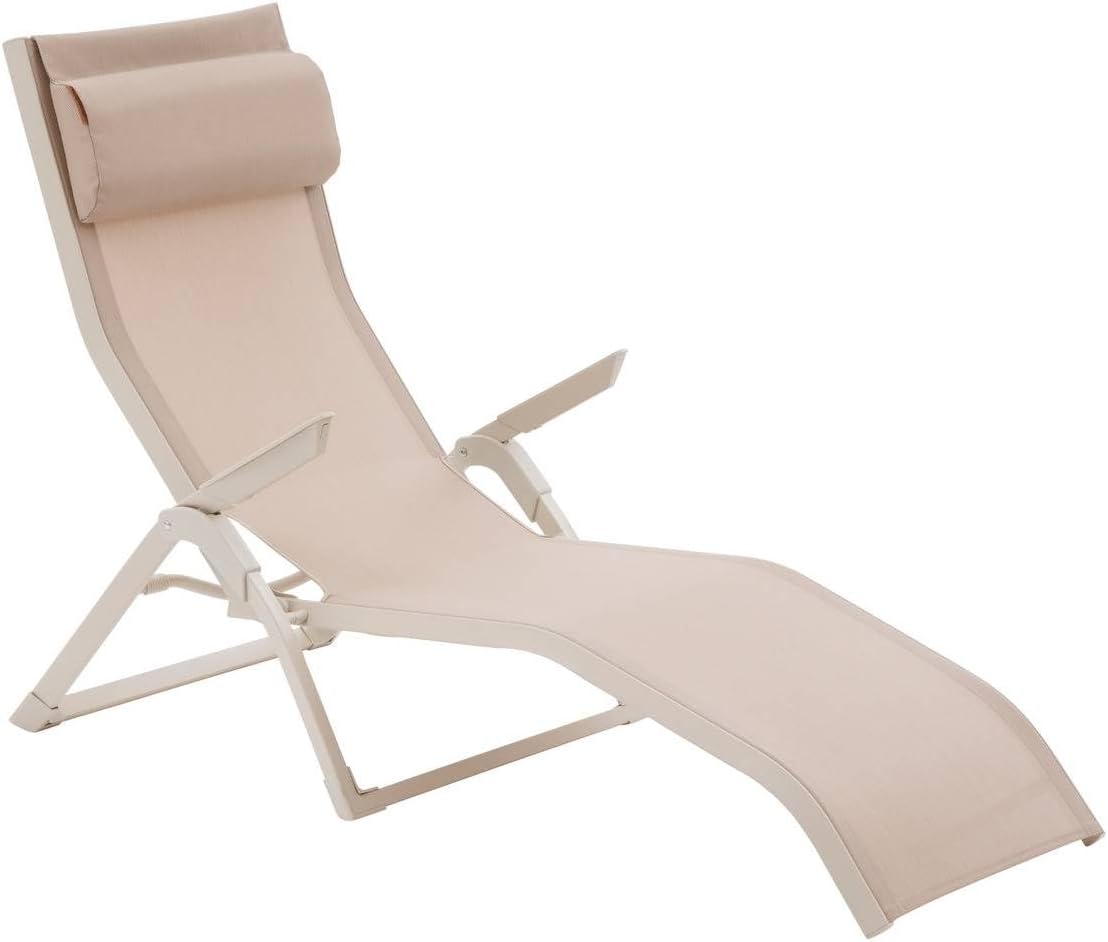 Chaise, Transat Decima Lin et Argile Aluminium et texaline – HESPERIDE
